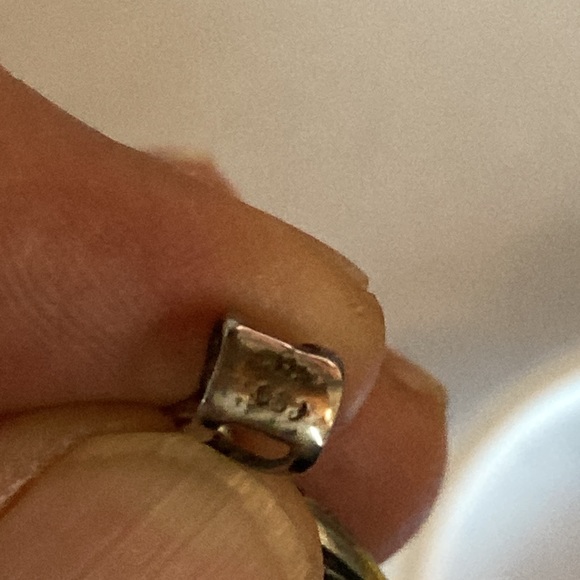 Jade and sterling silver pendant Chinese on the front blessing and service - Picture 4 of 4